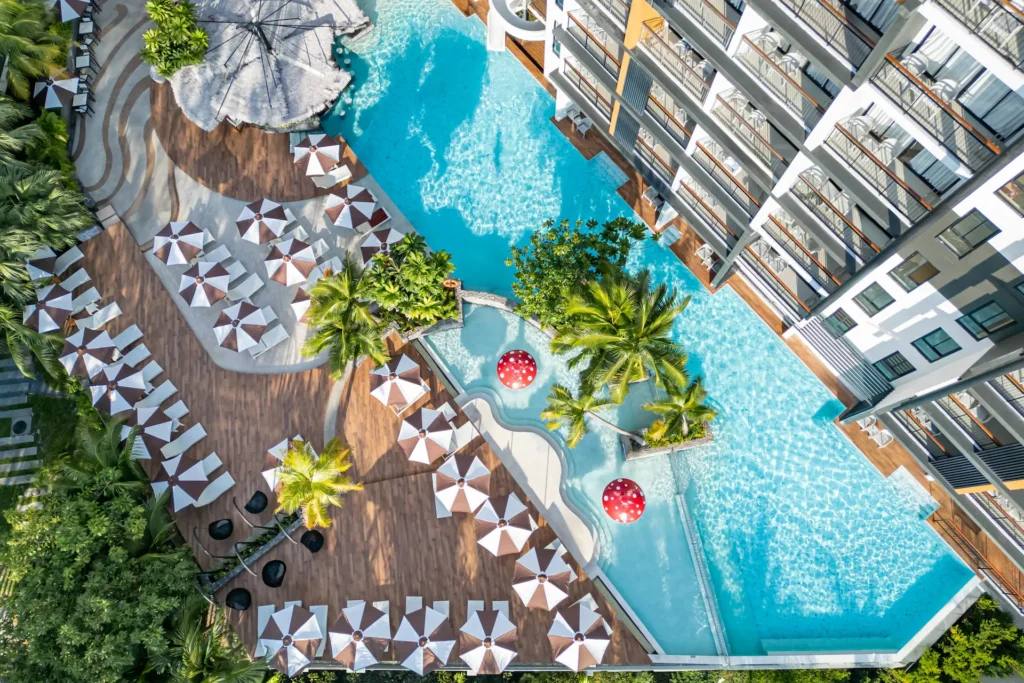 Large lagoon swimming pool at Sea Seeker Krabi Resort, Ao Nang Krabi